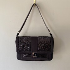 Coast Underarm Bag Shoulder Handbag Black Flap Medium Sequin Evening Clasp Side