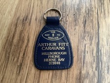 Arthur Fitt Caravans Herne Bay Kent Vintage Leather Keyring 