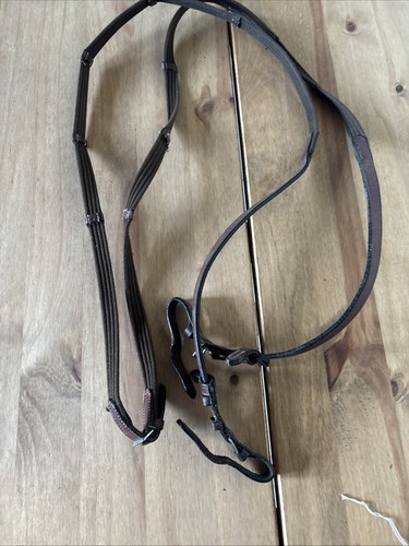 Brown webbed reins - webbed,