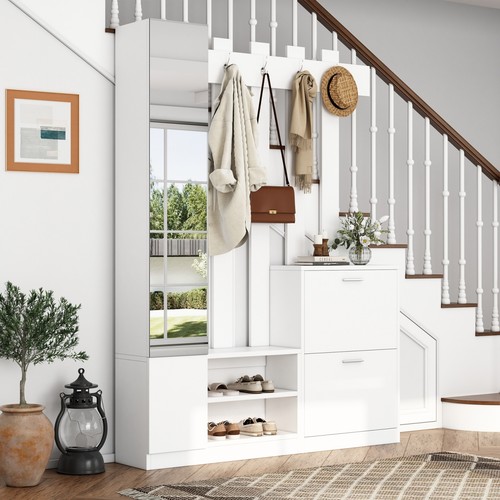 Hall tree coat rack shoe - hall,