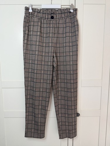 Papaya brown check trousers - check, uk