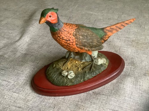 Pheasant figurine wooden - pheasant, on