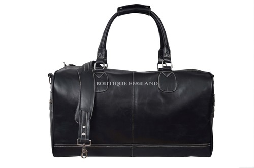 Holdall black leather - "holdall",