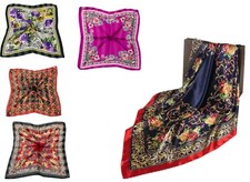 Ladies Girls High Quality Square Satin Silk Scarf Scarves Neck Head Wrap Bandana