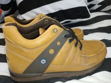 Ben Sherman Mens Viduka Brown Leather Boots Sz10 Lace Up Logo Retro Scooter 