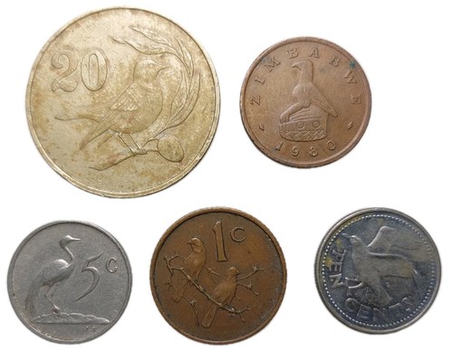 World coins with birds bird - 5,