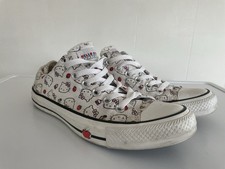 Womens Converse All Stars Hello Kitty Low Canvas Trainers White Size UK 6