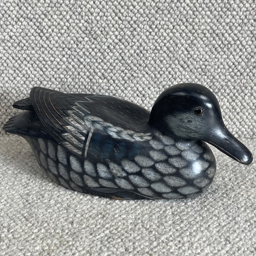 Hand carved wooden duck - hand,