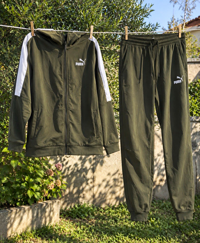 Puma boys green white hoodie - ,