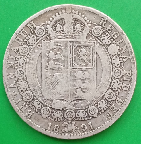 1891 victoria silver half - silver,