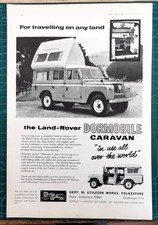 LAND ROVER DORMOBILE CARAVAN  -  MEGA RARE VINTAGE ADVERT -  ORIGINAL