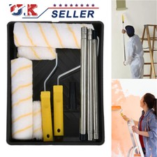 8/12PCS Paint Roller Kit Home Wall Ceiling Handle Decorating Tool Runner Brush