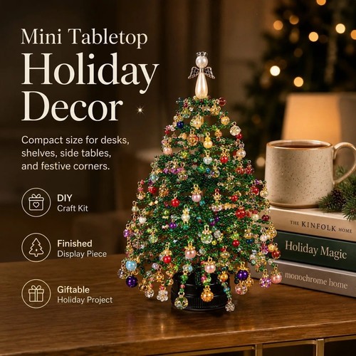 Diy beaded christmas tree kit - christmas,