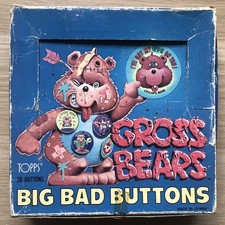 28 Topps Gum Gross Bears Big Bad Buttons in Original Retail Box