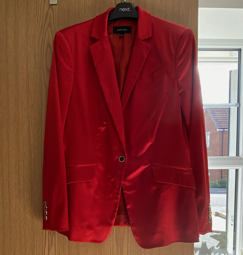 Karen millen red satin blazer - red,