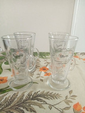 latte coffee glasses With love hearts. set of 4 