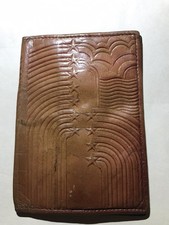 Vintage Soviet Era Latvia USSR Real Leather Wallet. Approx. Size: 9.7 x 13.5 cm.