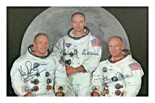 Neil Armstrong, Buzz Aldrin & Michael Collins Signed A4 Photo Print Apollo 11