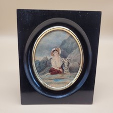 Miniature Antique Oval Framed