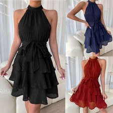 Women Halter Neck Mini Dress