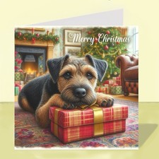 Patterdale Terrier Dog Christmas Card