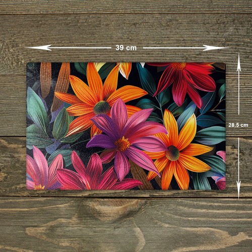 Flowers glass chopping board - glass,