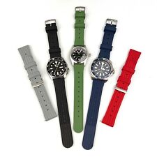 Waffle Pattern FKM Rubber Watch Strap Quick Release Seiko Diver [20mm 22mm]