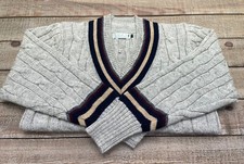Cricket Sweater 100% British Wool Light Grey Natural