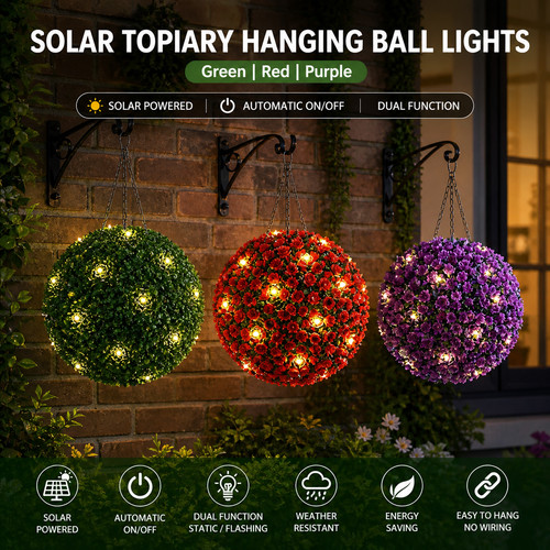 Topiary ball garden - garden, lights
