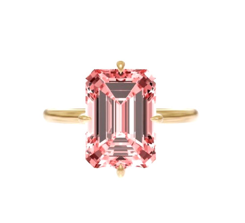 14k yellow gold - emerald, cut