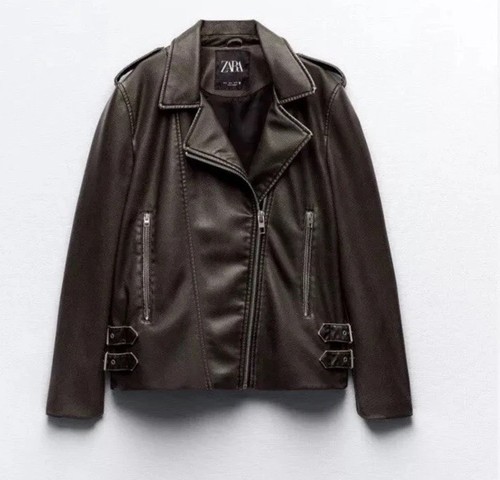 Zara faux leather biker - zara,