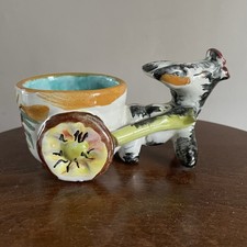 Small donkey and cart - and, pottery