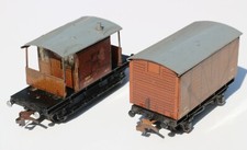 Hornby Dublo OO Tinplate Rolling Stock Van and Brake Van