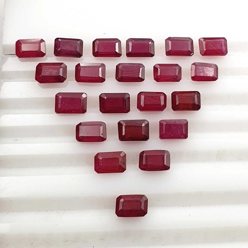 Natural ruby octagon - octagon, cut