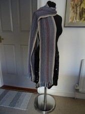 Johnstons of Elgin 100% Scottish Cashmere Knit Scarf Zig Zag Pattern