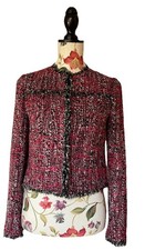 LK Bennett Rosehip Burgundy Pink Tweed Edelle Short Jacket - Size UK 6