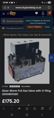 Glow worm 2000801590 - gas, valve