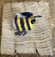 Bumble Bee Brooch Unique. Needle Felted Hand Made. Gift. Real Wool.  Safety Pin