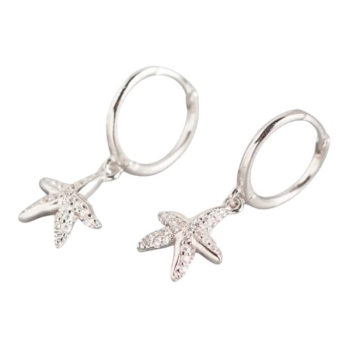 Starfish zircon hoop - starfish,
