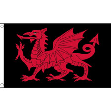 Welsh Dragon Black Wales Flag Table Hand Flags Bunting Party Scrunchie Displays