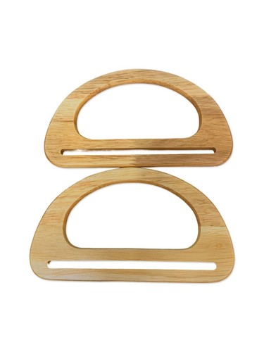 Wooden bag handles small pair - wooden,