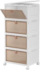 Storage Boxes 4 Tiers with 1Lid Plastic Storage Stackable Boxes 28L/Tier