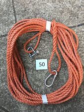 50 FT NEW 8MM ROPE. ReddIsh brown ANCHOR BOAT MOORING + SNAP HOOK & d shackle x