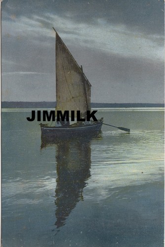 Old postcard rowing dinghy - postcard,