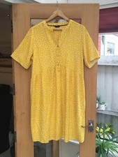 Joules Ella Dress Yellow Spotted Print Angled Seam Shirt Style Size 12