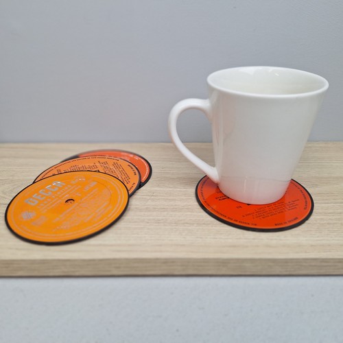 Vinyl record coasters set - vinyl,