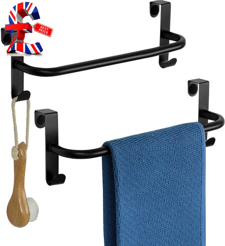Over door towel rail black - rail, tea