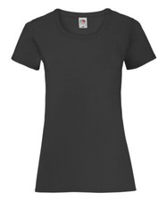 fruit of the loom t shirts womens Ladies Plain Coloured Cotton Fitted Tee Shirt