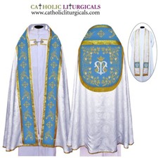 Metallic Silver Cope & Stole