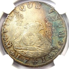 1741 Mexico Pillar Dollar 8 Reales Silver Coin (8R) - Certified NGC AU Details
